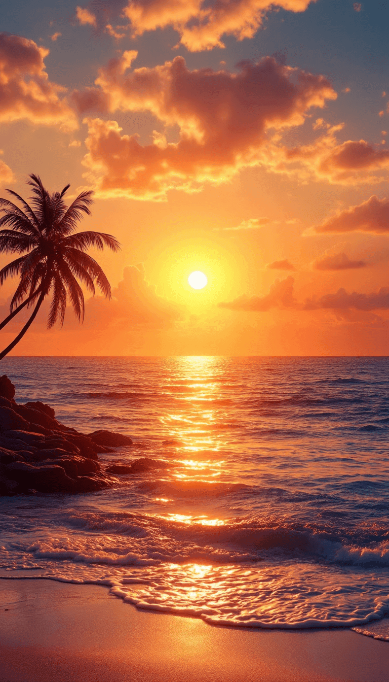 AI Generated Golden Hour Sunset Wallpaper